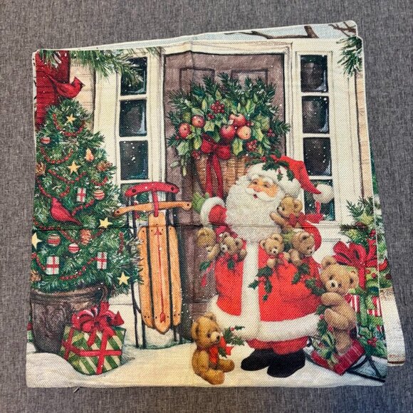 Christmas Pillow Covers 17.5"x17.5"  Set of 4 - Picture 3 of 7